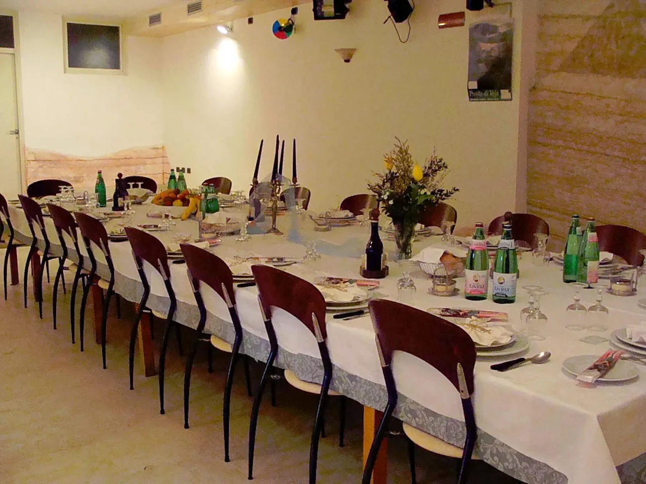 La taverna allestita per una festa