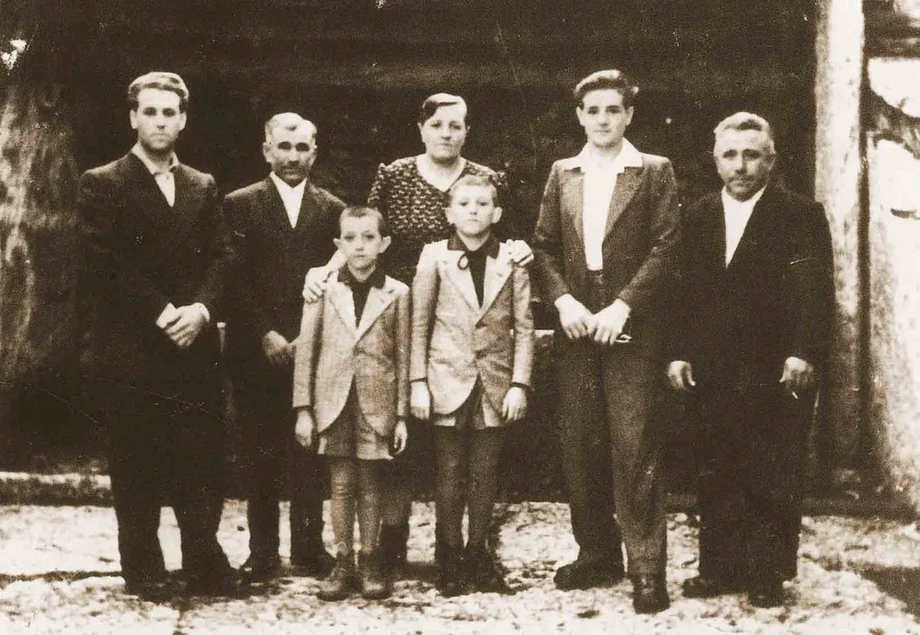 Sepia-toned portrait of the Lavarini family